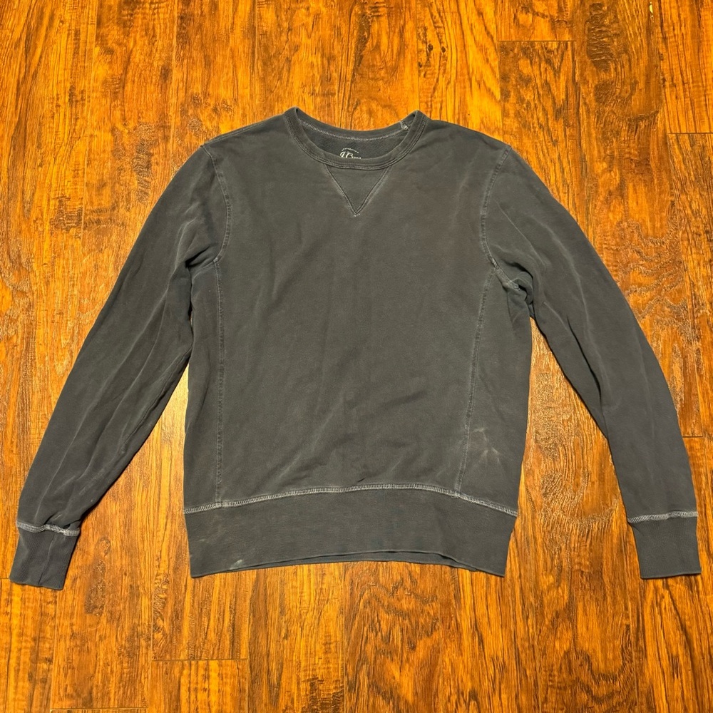 J. Crew Garment Dyed Crewneck Sweatshirt Navy S Made in USA